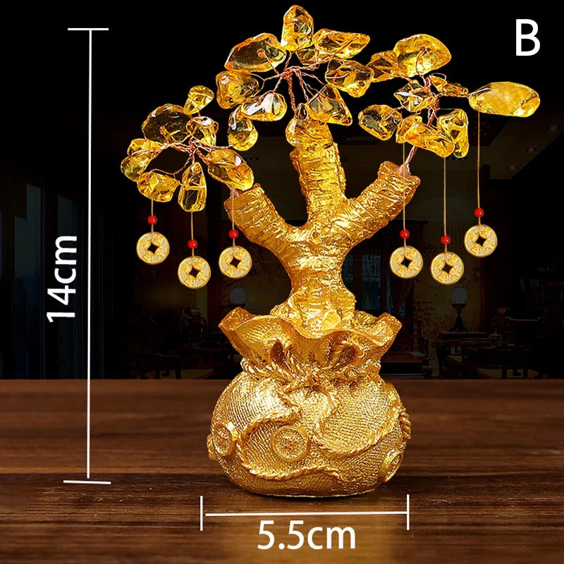 Arbre de Vie Feng Shui décoratif en Cristal & Résine