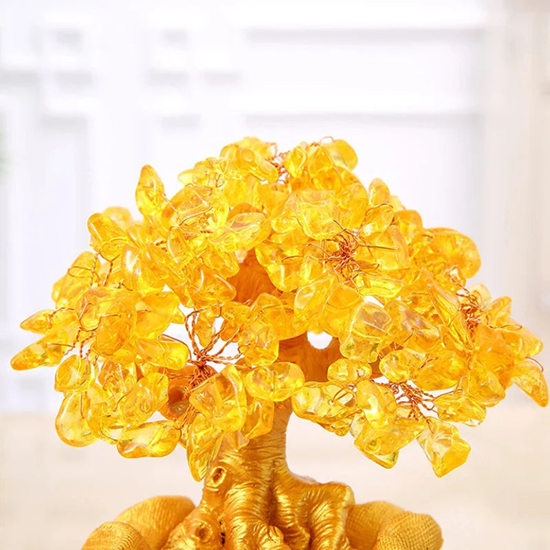 Arbre de Bonheur Feng Shui en Pierre Naturelle (Citrine)