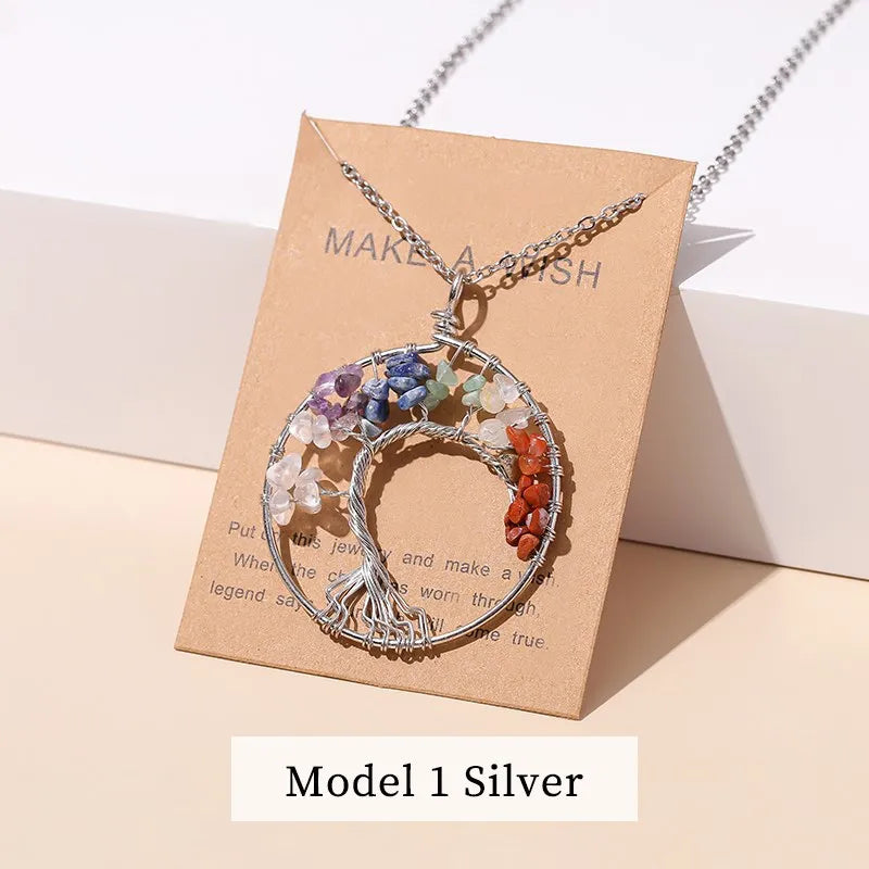 Collier Arbre de Vie en Pierres Naturelles