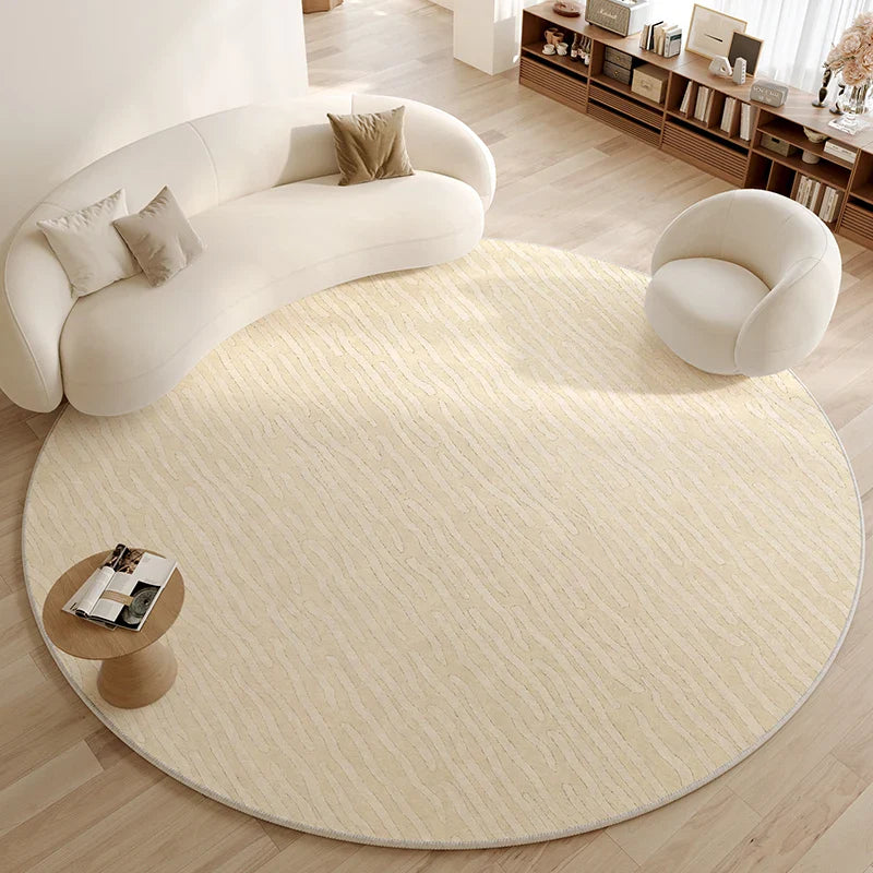 Tapis Rond Japonais Wabi Sabi Crème Antidérapant