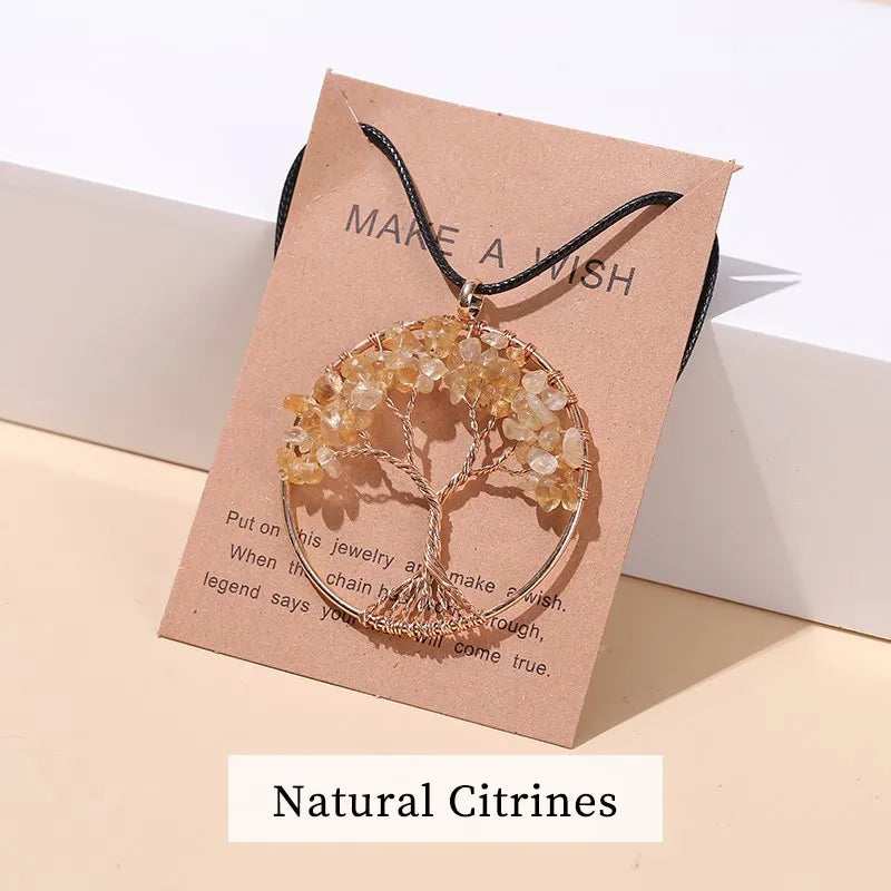 Collier Arbre de Vie en Pierres Naturelles