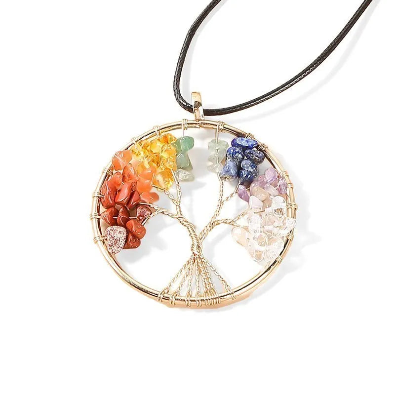 Collier Arbre de Vie en Pierres Naturelles