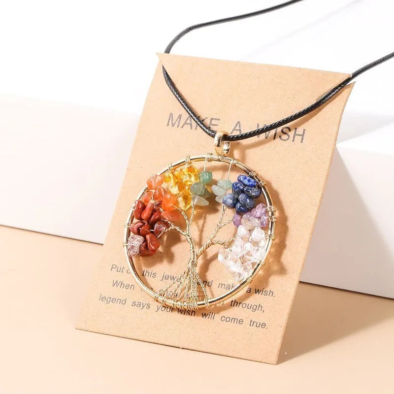 Collier Arbre de Vie en Pierres Naturelles