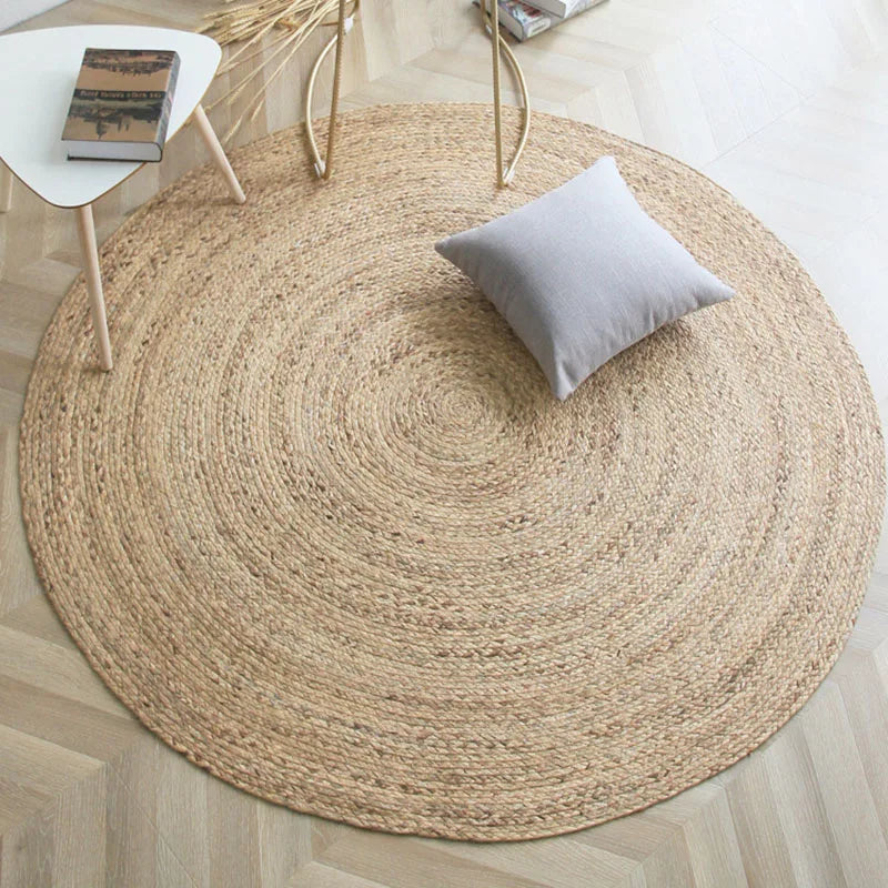 Tapis Rond Japonais en Jute Naturelle
