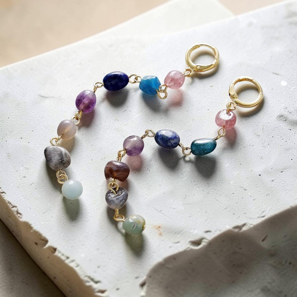 Boucles d'Oreilles Cascade Bien-Être des 7 Chakras