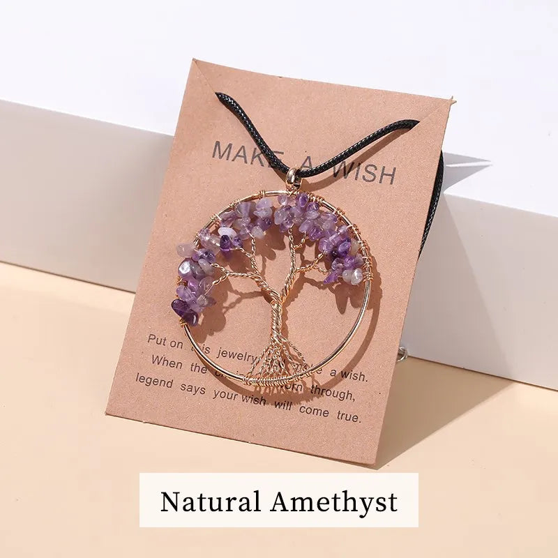Collier Arbre de Vie en Pierres Naturelles