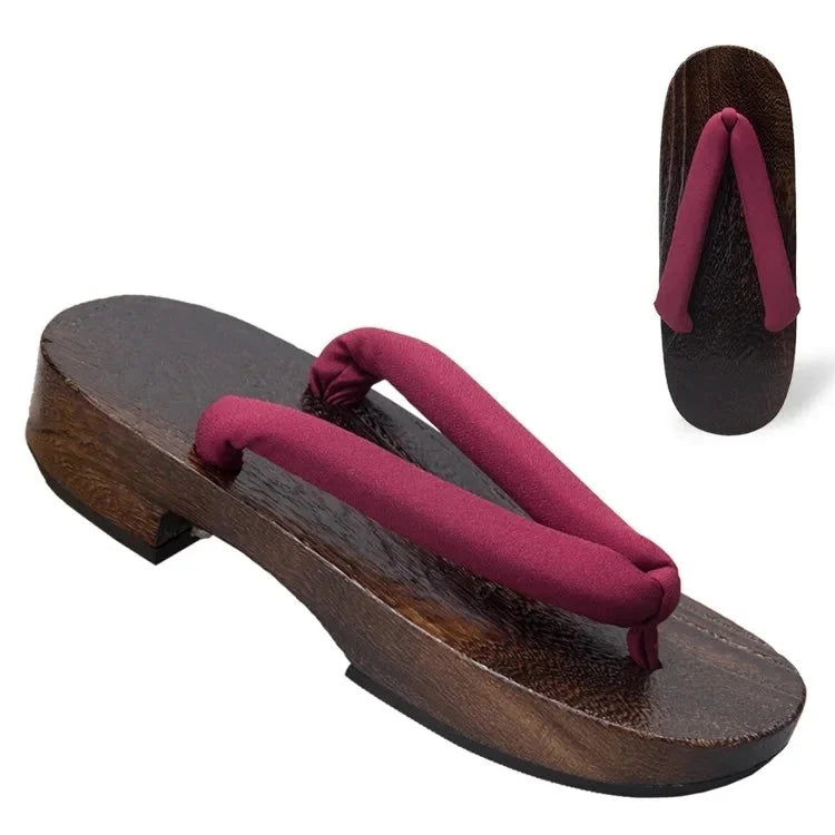 Geta Japonais d’Été Femme en Bois Naturel & Coton