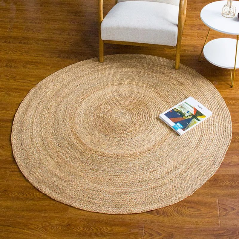 Tapis Rond Japonais en Jute Naturelle