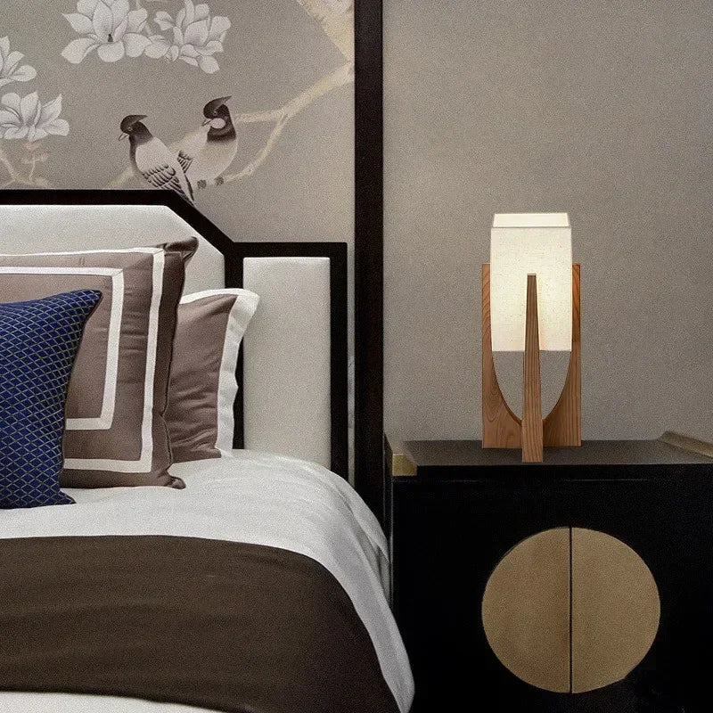 Lampe Japonaise en Bois Naturel, Lumière Douce et Ambiance Zen