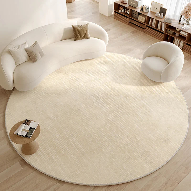 Tapis Rond Japonais Wabi Sabi Crème Antidérapant