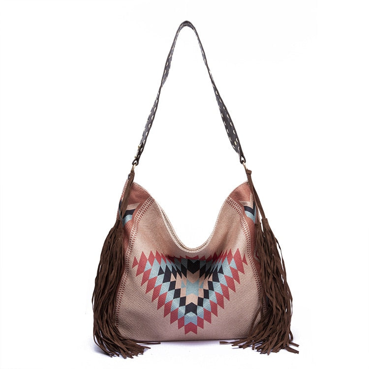 Sac à bandoulière femme style plage – Polyester – 43 cm