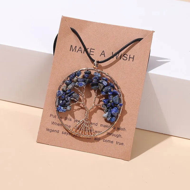 Collier Arbre de Vie en Pierres Naturelles