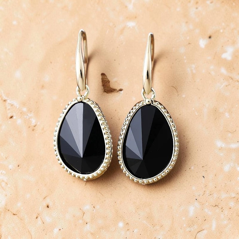 Boucles d'Oreilles Protection Intérieure en Onyx