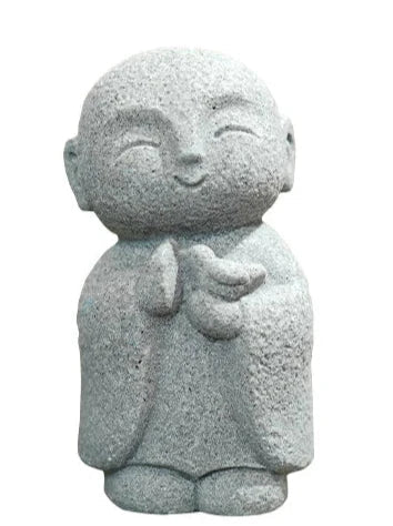 Statue de Moines Japonais en Pierre Décoration Zen Spirituelle