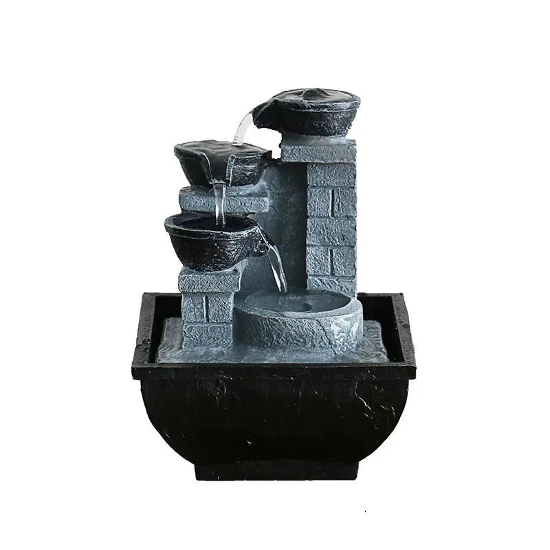 Fontaine Japonaise Zen d’Intérieur en Résine avec Pompe Silencieuse