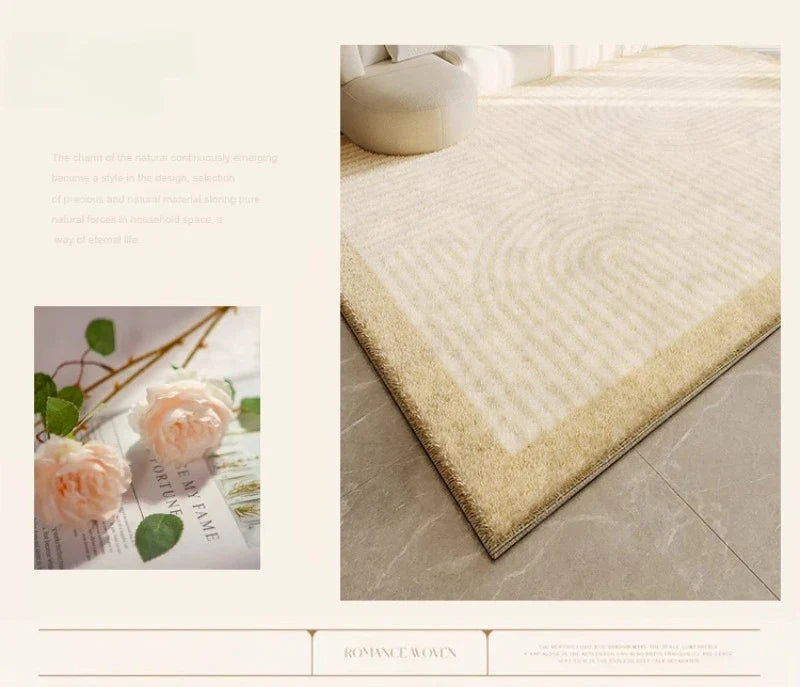 Tapis Japonais Wabi Sabi Crème en Peluche Douce
