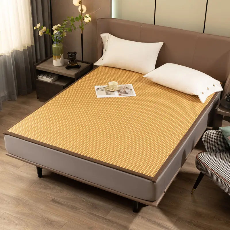 Tapis Japonais en Bambou Style Tatami | Fraîcheur Naturelle & Élégance Épurée