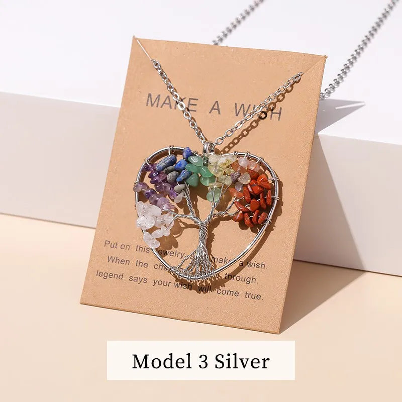 Collier Arbre de Vie en Pierres Naturelles