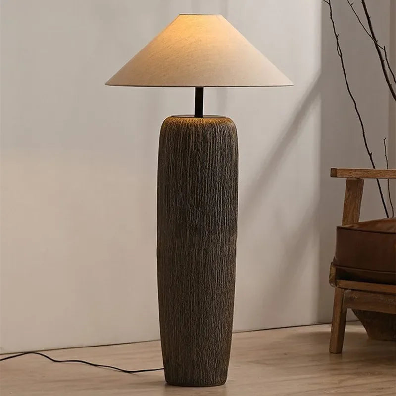 Lampe Japonaise en Céramique Artisanale, Lumière Zen Élégante