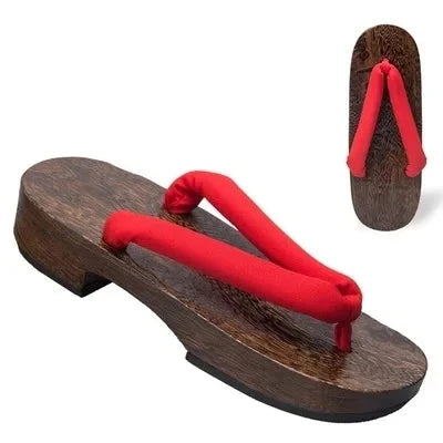 Geta Japonais d’Été Femme en Bois Naturel & Coton