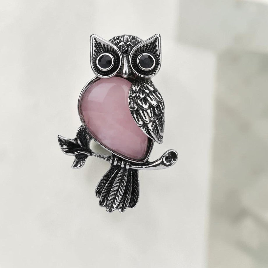 Collier Esprit du Hibou – Guide Intuitif en Pierres de Pouvoir