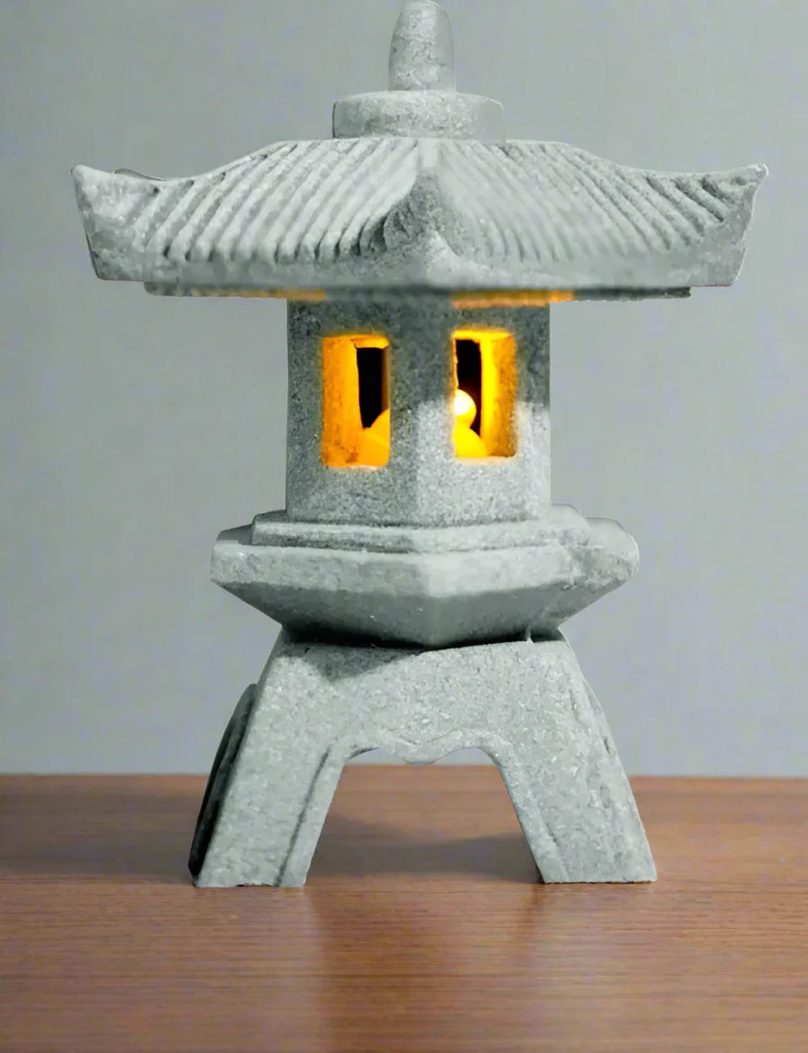 Mini Statue Lanterne Japonaise en Pierre | Décoration Zen Intérieur & Jardin