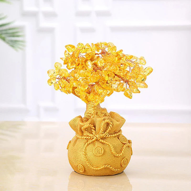 Arbre de Bonheur Feng Shui en Pierre Naturelle (Citrine)