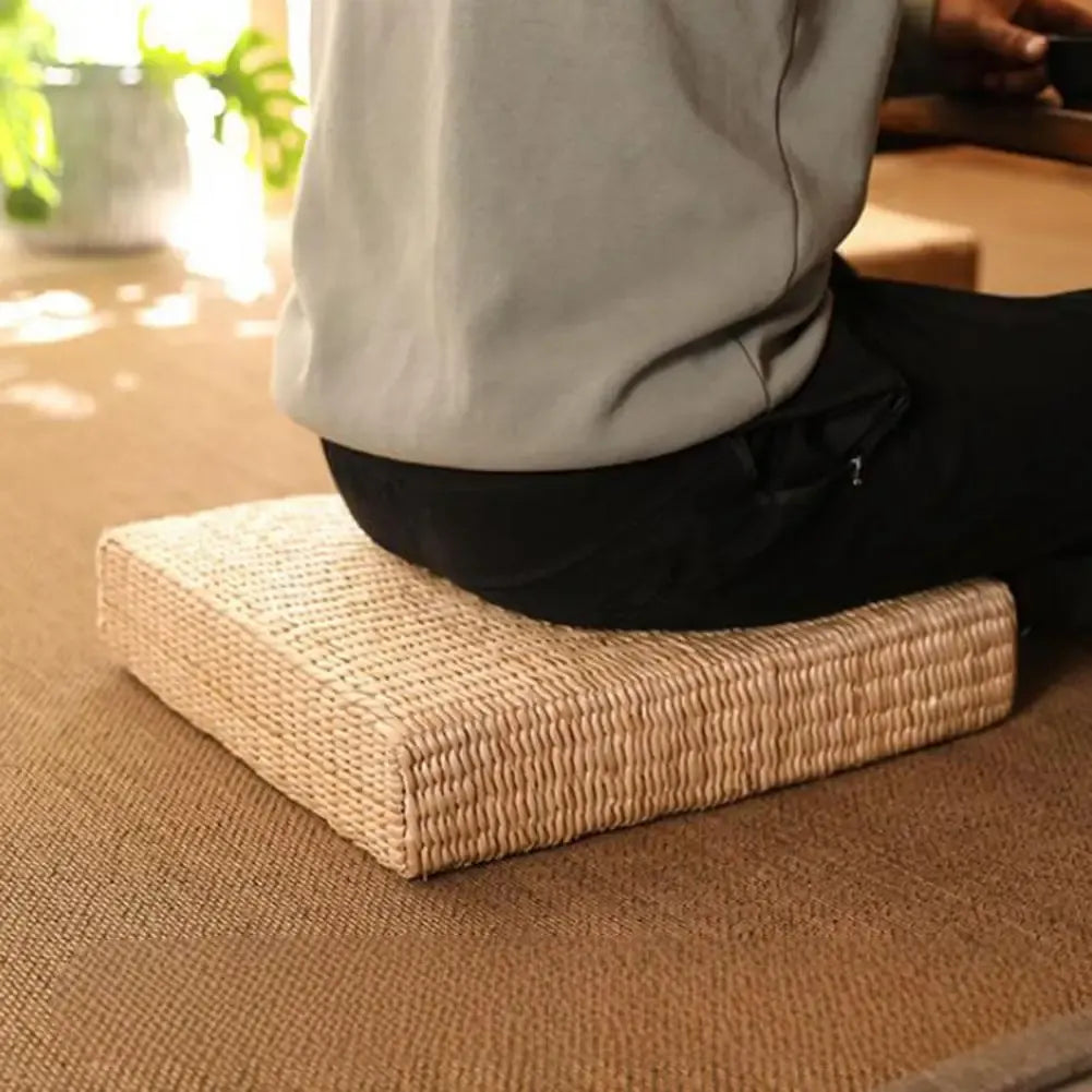 — Coussin Japonais Tatami 40 × 40 cm | Assise Naturelle & Tradition Zen