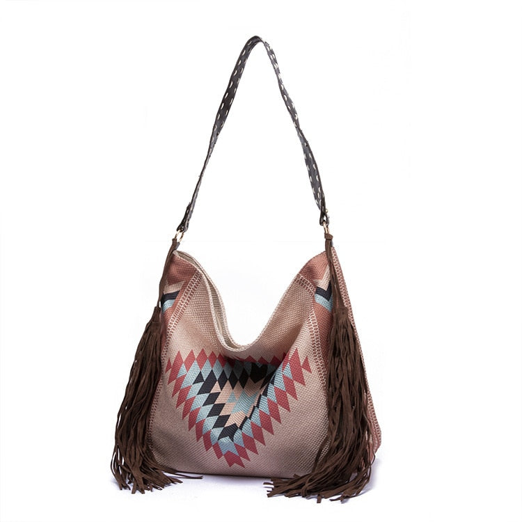 Sac à bandoulière femme style plage – Polyester – 43 cm