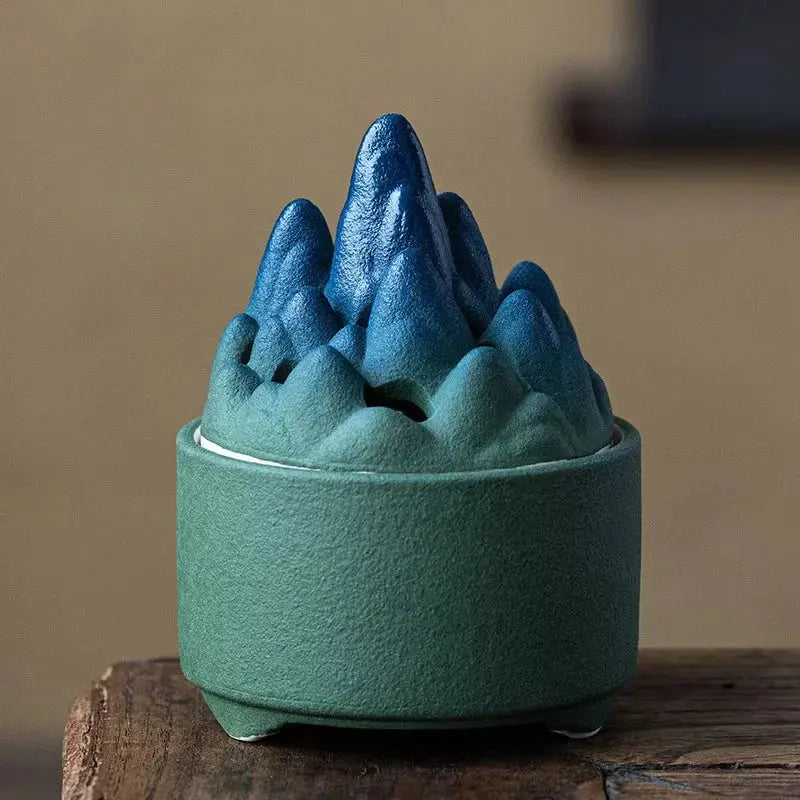 Brûleur d’Encens Montagne en Céramique Dégradée, Ambiance Zen