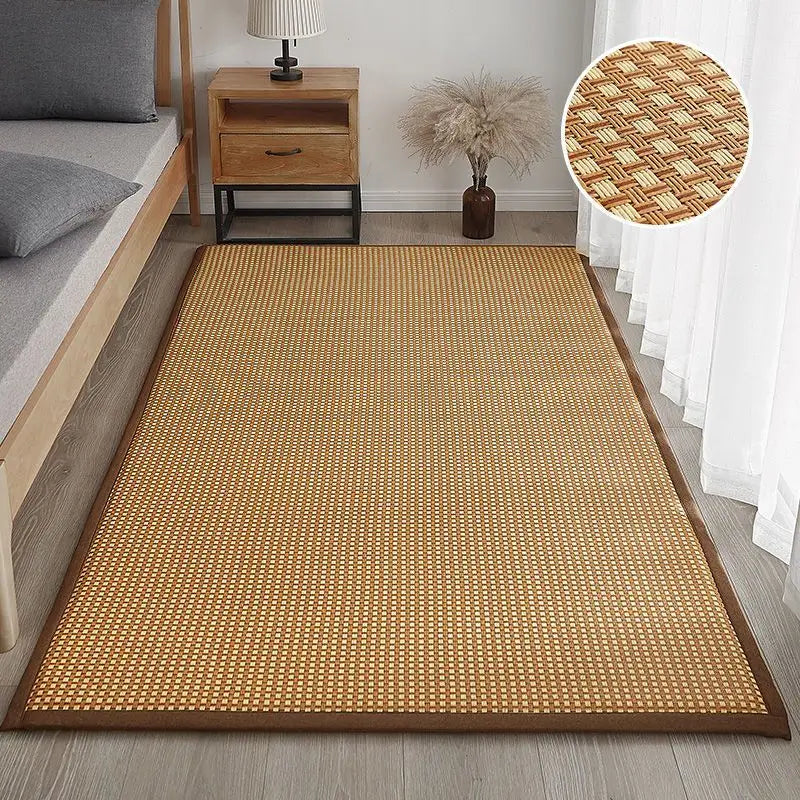 Tapis Japonais en Bambou Style Tatami | Fraîcheur Naturelle & Élégance Épurée
