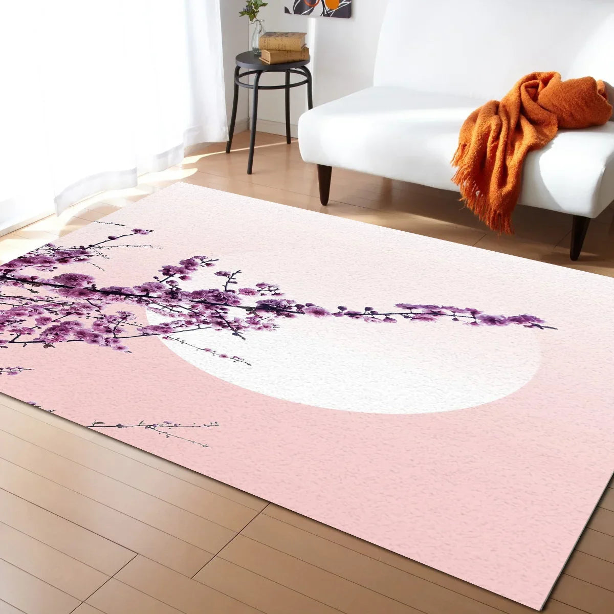 Tapis Japonais Sakura en Velours Cristal Antidérapant