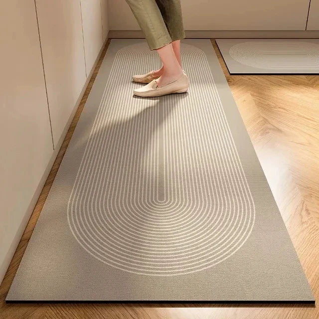 Tapis de Cuisine Japonais en Diatomite | Absorption Naturelle & Confort Zen