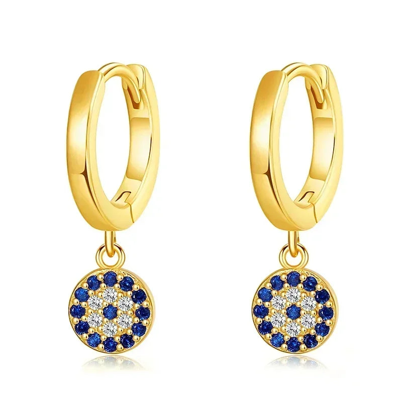 Boucles d'Oreilles Oeil Bleu Protecteur