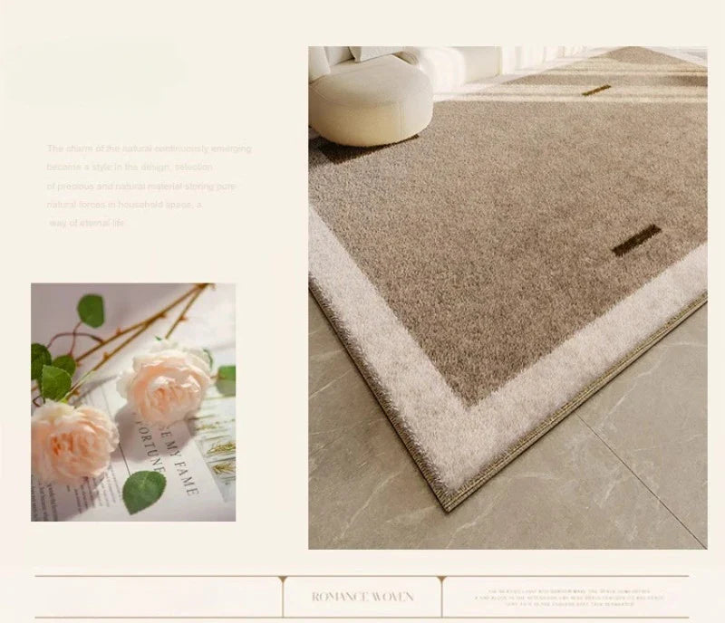 Tapis Japonais Wabi Sabi Crème en Peluche Douce