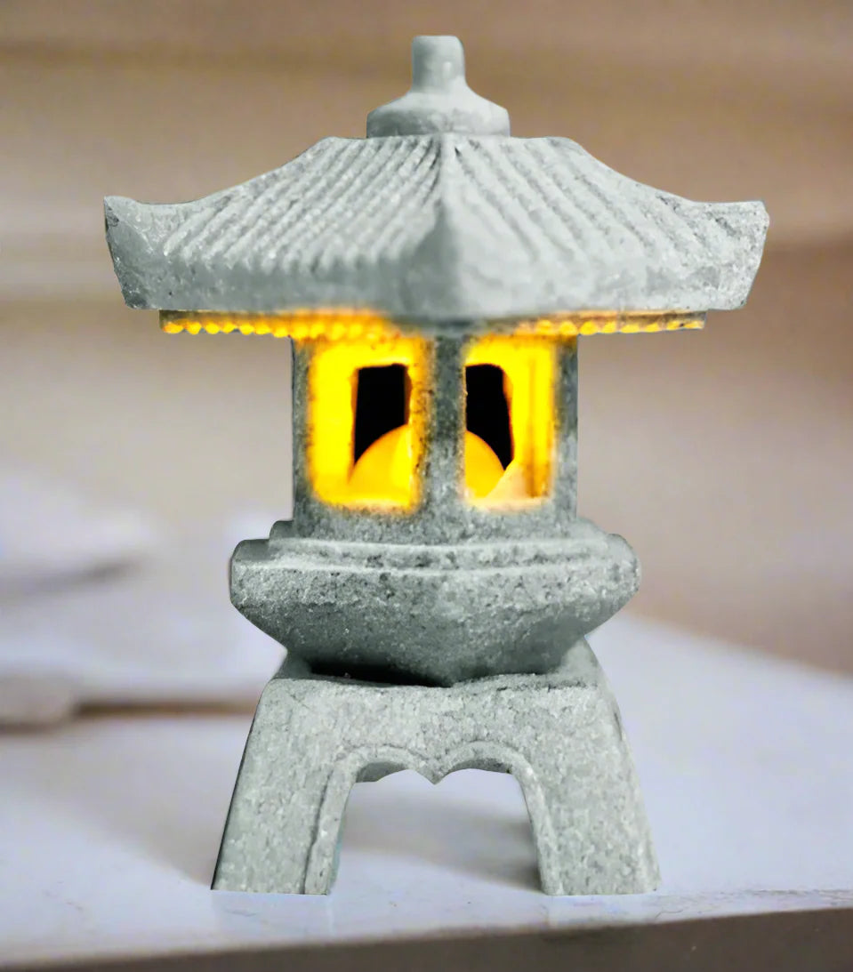 Mini Statue Lanterne Japonaise en Pierre | Décoration Zen Intérieur & Jardin