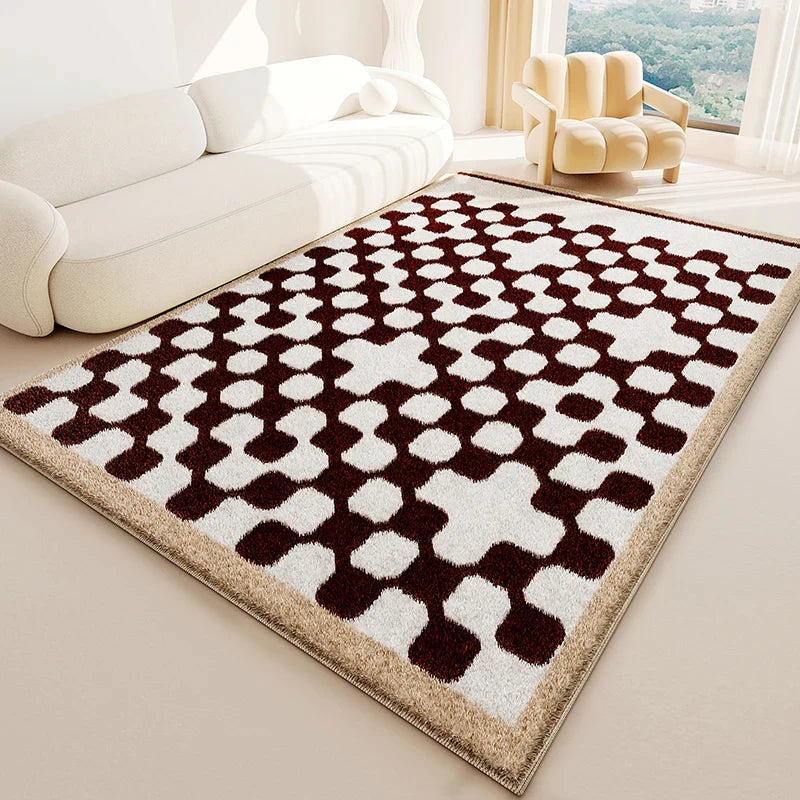 Tapis Japonais Wabi Sabi Crème en Peluche Douce