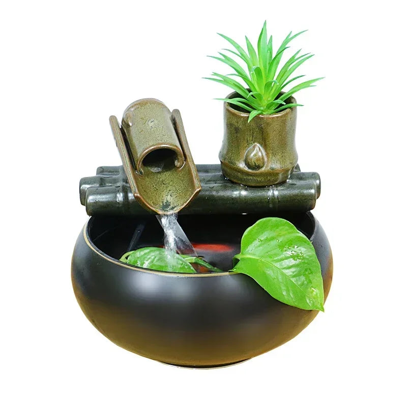 Fontaine Japonaise de Lotus en Résine