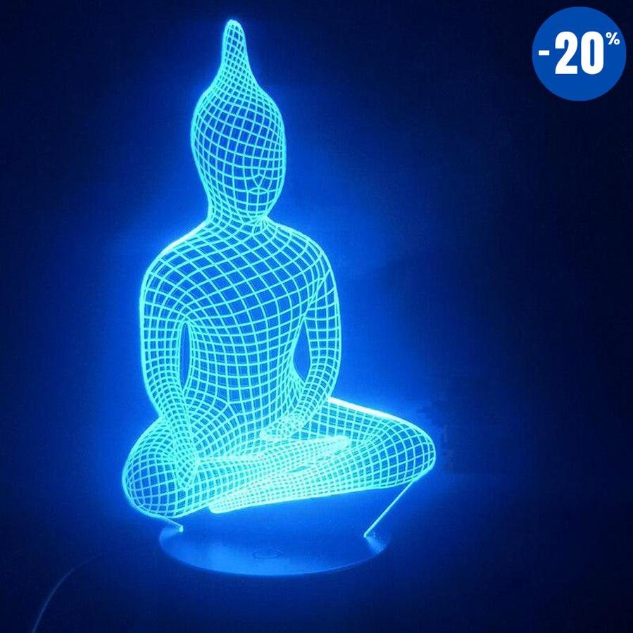 Superbe Lampe Bouddha Hologramme méditation 3D