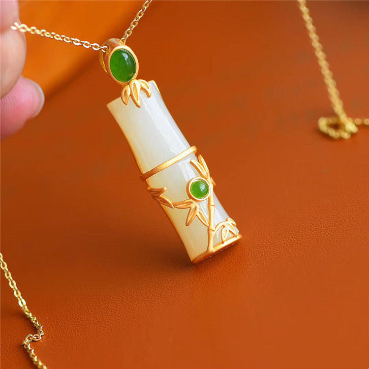 Collier Unisexe en Jade Blanc et Jade Cyan