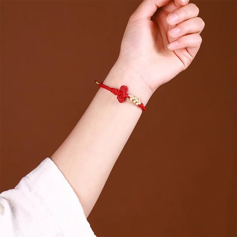 Bracelet Fil Rouge avec Nœud Wenchang (Protection & Sagesse)