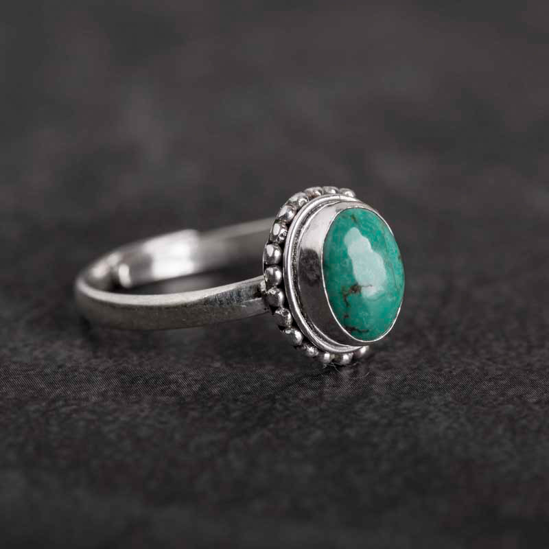 Bague Sagesse en Turquoise Naturelle & Argent Sterling 925 – Ajustable Unisexe