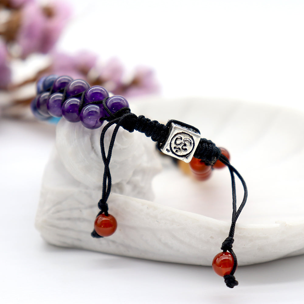 Bracelet Chakra Ajustable en Pierres Naturelles 6 mm (7 Chakras)