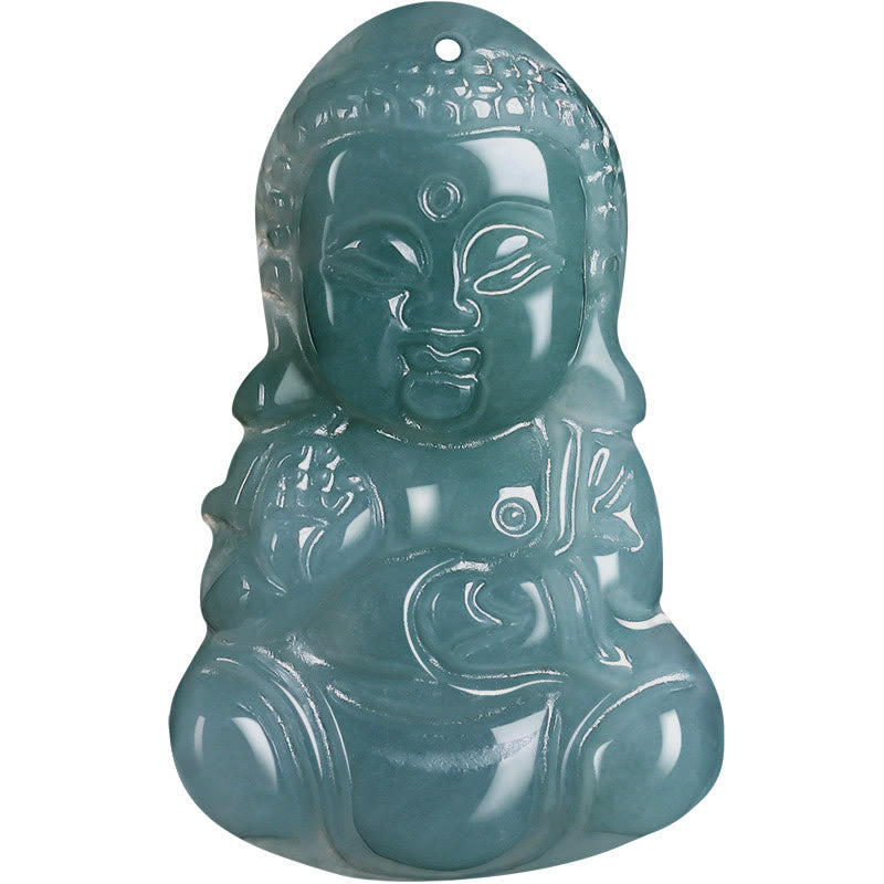 Collier Bouddha de la Prospérité en Jade Naturel Ajustable
