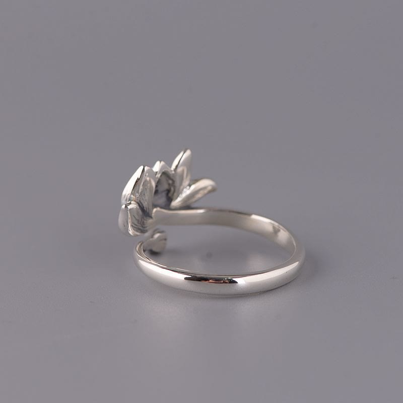 Bague Lotus Ajustable Argent 925 – Harmonie & Équilibre