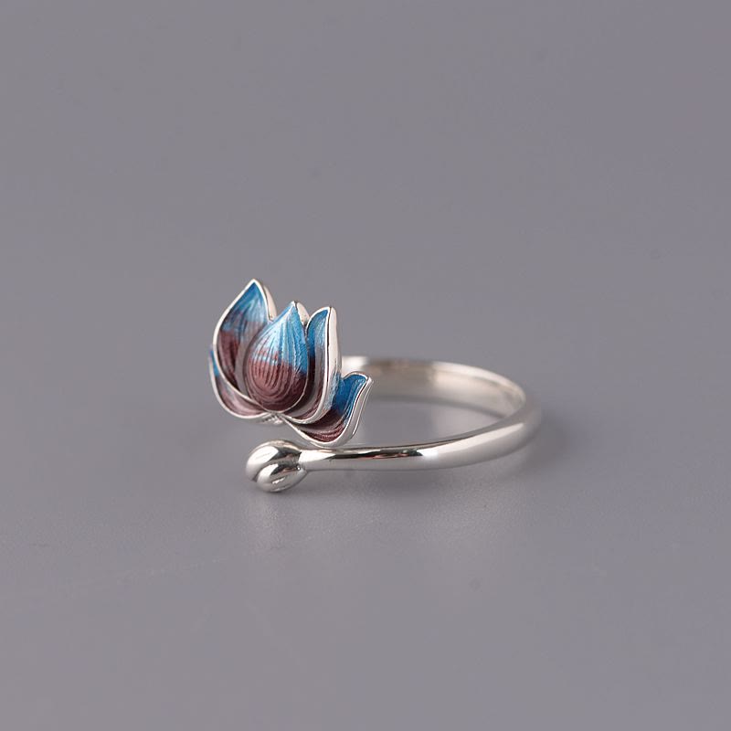 Bague Lotus Ajustable Argent 925 – Harmonie & Équilibre