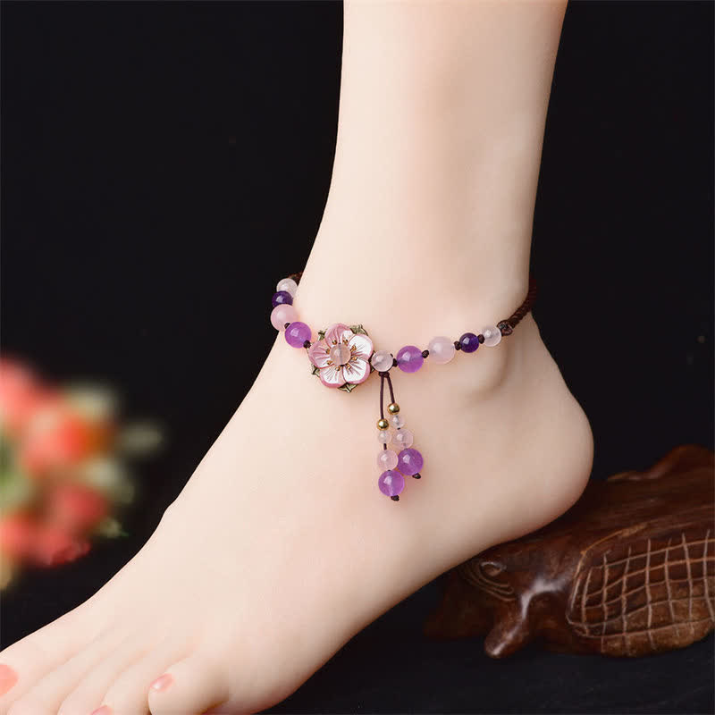 Chevillère Améthyste et Quartz Rose Naturels