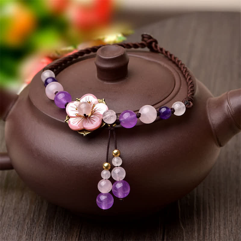 Chevillère Améthyste et Quartz Rose Naturels