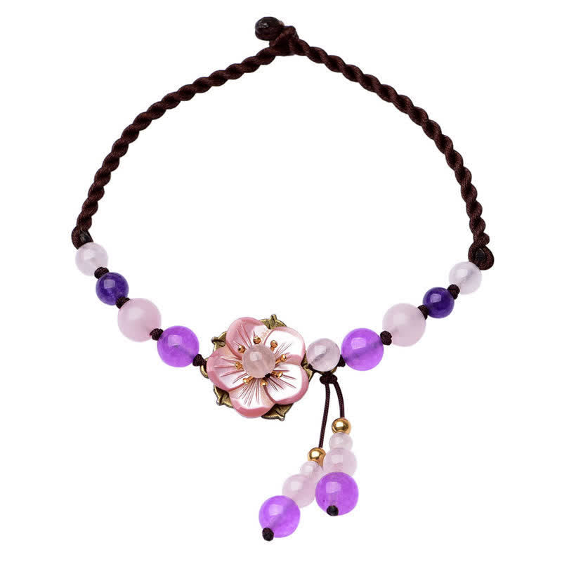 Chevillère Améthyste et Quartz Rose Naturels