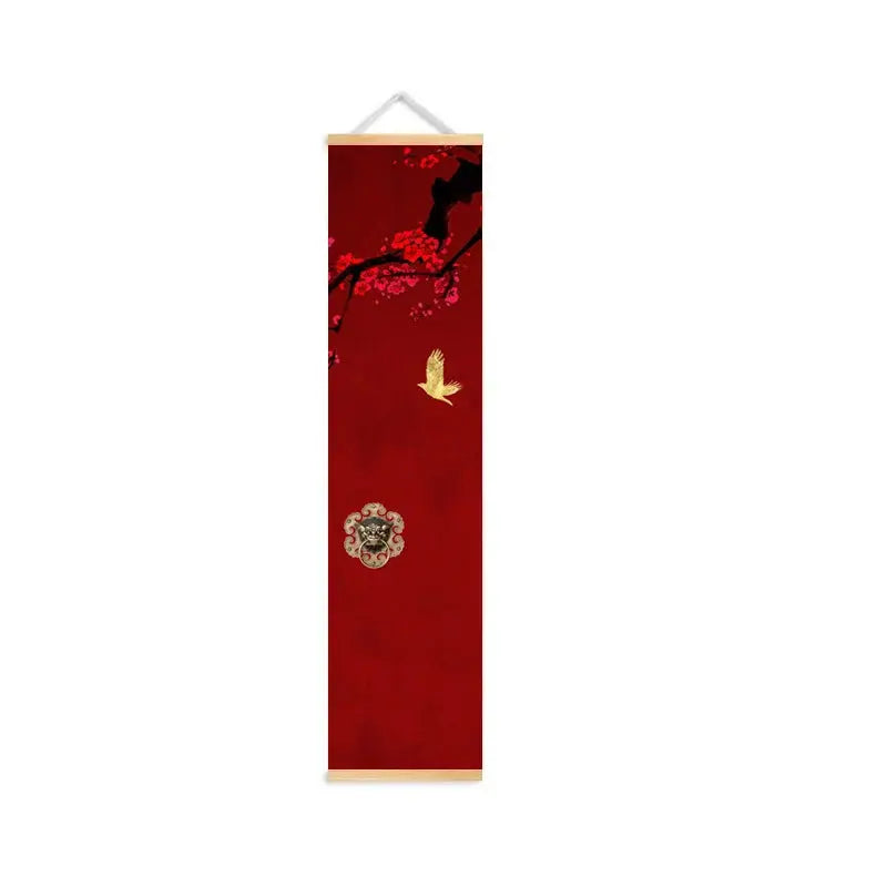 Kakemono Japonais Zen aux Grues et Fleurs de Cerisier